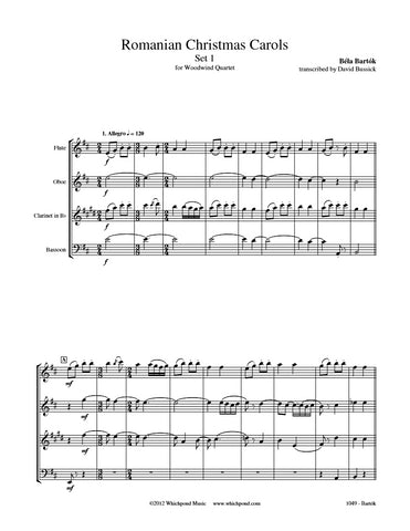 Bartók Romanian Christmas Carols Set #1 Wind Quartet
