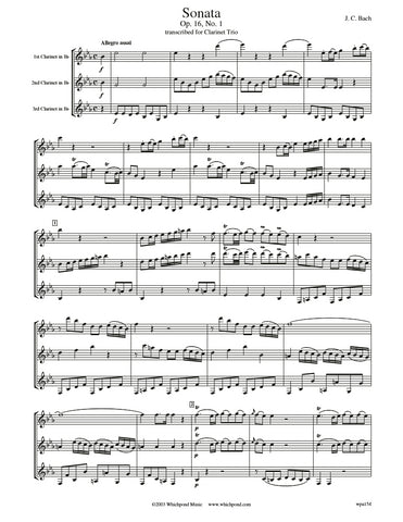 Bach Sonata Op. 16, No. 1 Clarinet Trio