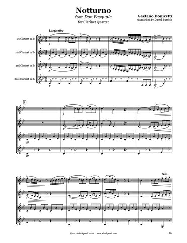 Donizetti Notturno Clarinet Quartet