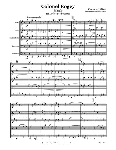 Alford Colonel Bogey March Double Reed Quintet