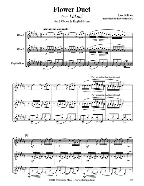 Delibes Flower Duet Oboe/English Horn Trio
