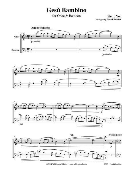 Gesu Bambino Oboe/Bassoon Duet