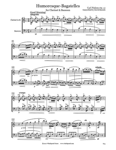 Nielsen Humoresque Bagatelles Clarinet/Bassoon Duet