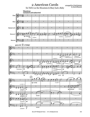 2 American Carols Wind Quintet