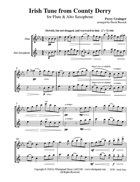 Grainger Irish Tune Flute/Saxophone Duet