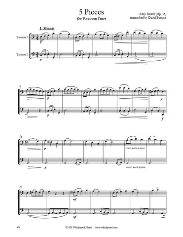 Beach 5 Pieces Bassoon Duet