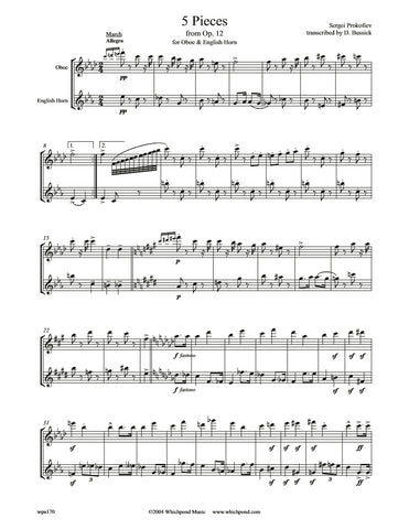 Prokofiev 5 Pieces Oboe/English Horn Duet