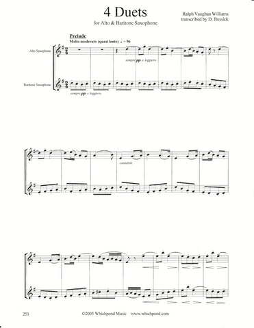 Vaughan Williams 4 Pieces Alto/Baritone Sax Duet