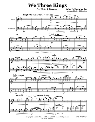 We Three Kings Flute/Bassoon Duet