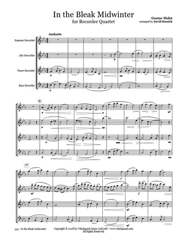 Holst In the Bleak Midwinter Recorder Quartet