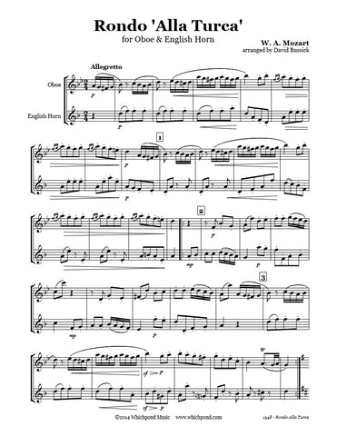 Mozart Turkish March Oboe/English Horn Duet