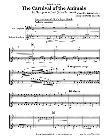 Carnival of the Animals Alto/Baritone Sax Duet