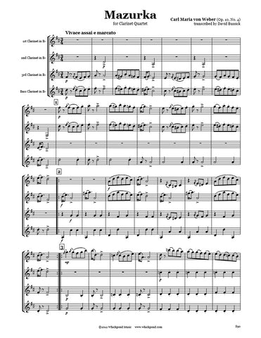 Weber Mazurka Clarinet Quartet