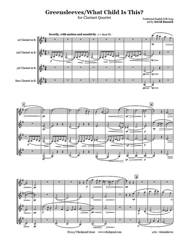 Greensleeves/What Child Is This Clarinet Quartet