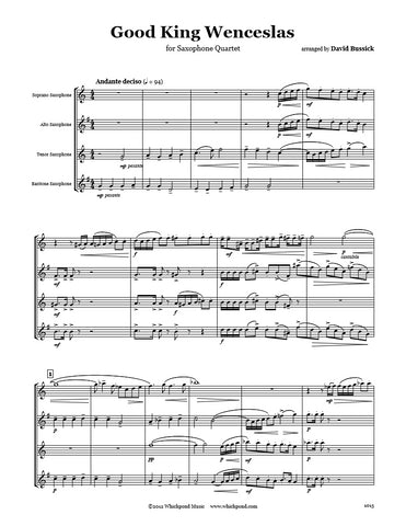 Good King Wenceslas Saxophone Quartet