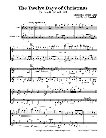 12 Days Of Christmas Flute/Clarinet Duet