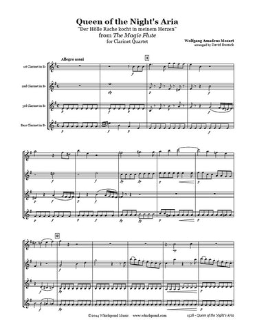 Mozart Queen of the Night's Aria Clarinet Quartet
