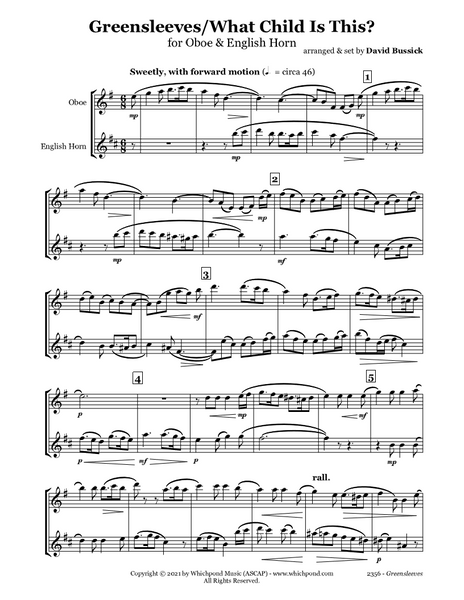 Greensleeves/What Child Is This Oboe/English Horn Duet