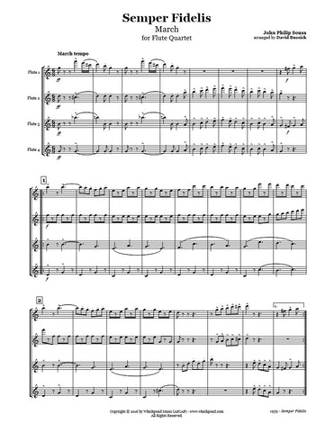 Sousa Semper Fidelis March Flute Quartet