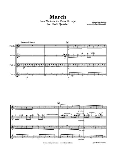 Prokofiev 3 Oranges March Flute Quartet