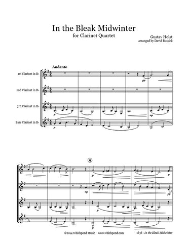 Holst In the Bleak Midwinter Clarinet Quartet