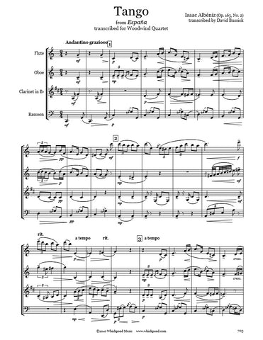 Albéniz Tango from Espana Wind Quartet