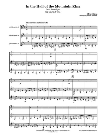 Grieg Mountain King Clarinet Trio
