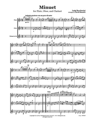 Boccherini Minuet Flute/Oboe/Clarinet Trio