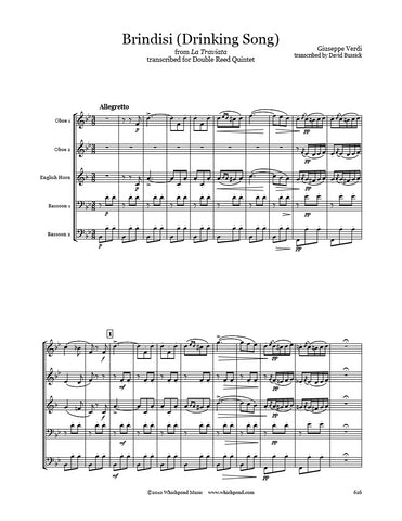 Verdi Drinking Song Double Reed Quintet