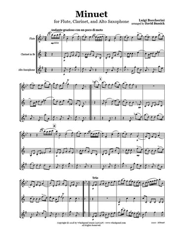 Boccherini Minuet Flute/Clarinet/Sax Trio