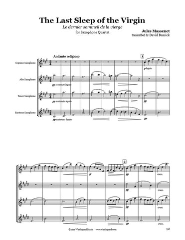 Massenet Last Sleep Of The Virgin Saxophone Quartet