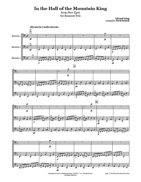 Grieg Mountain King Bassoon Trio