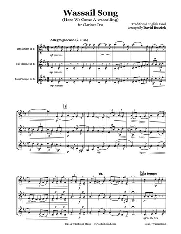 Wassail Song Clarinet Trio