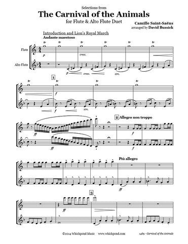 Carnival of the Animals Flute Duet (C Flute/Alto Flute)