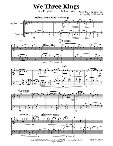 We Three Kings English Horn/Bassoon Duet