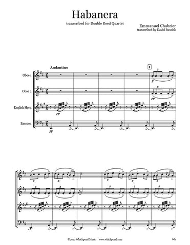 Chabrier Habanera Double Reed Quartet