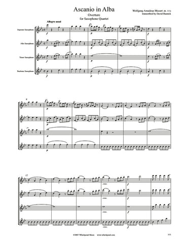 Mozart Ascanio in Alba Overture Saxophone Quartet