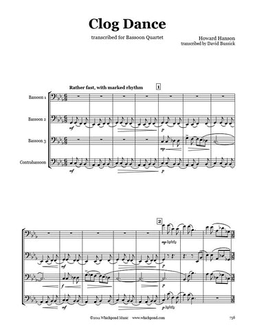 Hanson Clog Dance Bassoon Quartet