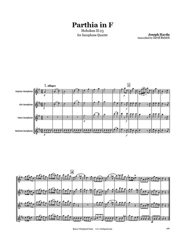 Haydn Parthia II:23 Saxophone Quartet