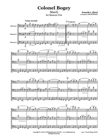 Alford Colonel Bogey March Bassoon Trio