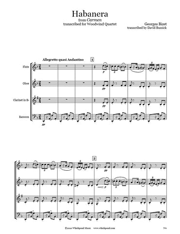 Bizet Carmen Habanera Wind Quartet