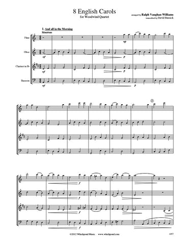 Vaughan Williams 8 English Carols Wind Quartet