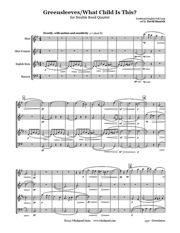 Greensleeves/What Child Is This Double Reed Quartet