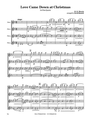 Love Came Down at Christmas Flute Quartet