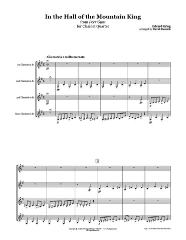 Grieg Mountain King Clarinet Quartet