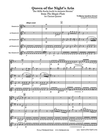 Mozart Queen of the Night's Aria Clarinet Quintet