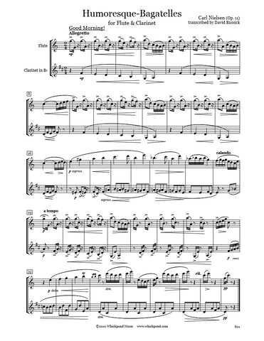 Nielsen Humoresque Bagatelles Flute/Clarinet Duet