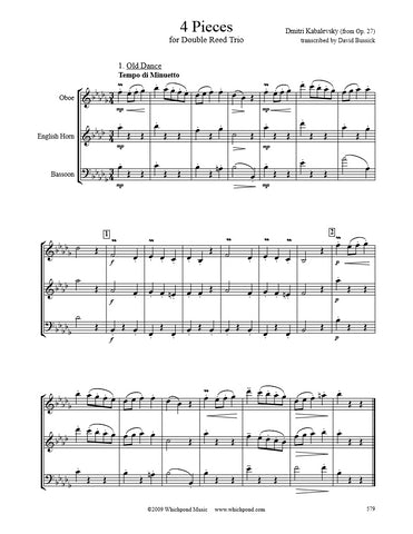 Kabalevsky 4 Pieces Oboe/English Horn/Bassoon Trio