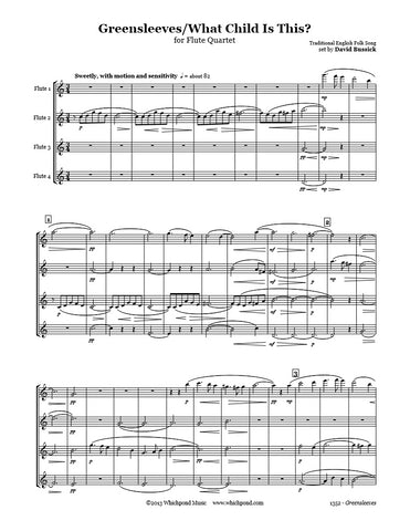 Greensleeves/What Child Is This Flute Quartet