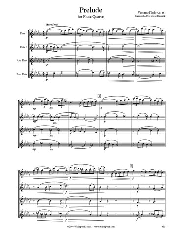 d'Indy Prelude Flute Quartet